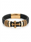 Faux Leather Cross Bracelet