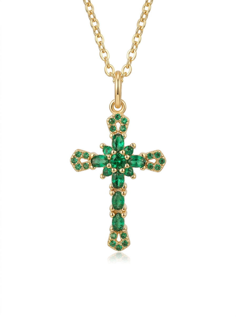 Heart Cross Pendant Necklace