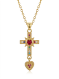 Heart Cross Pendant Necklace