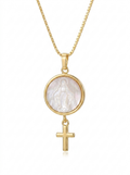 Virgin Mary & Cross Necklace