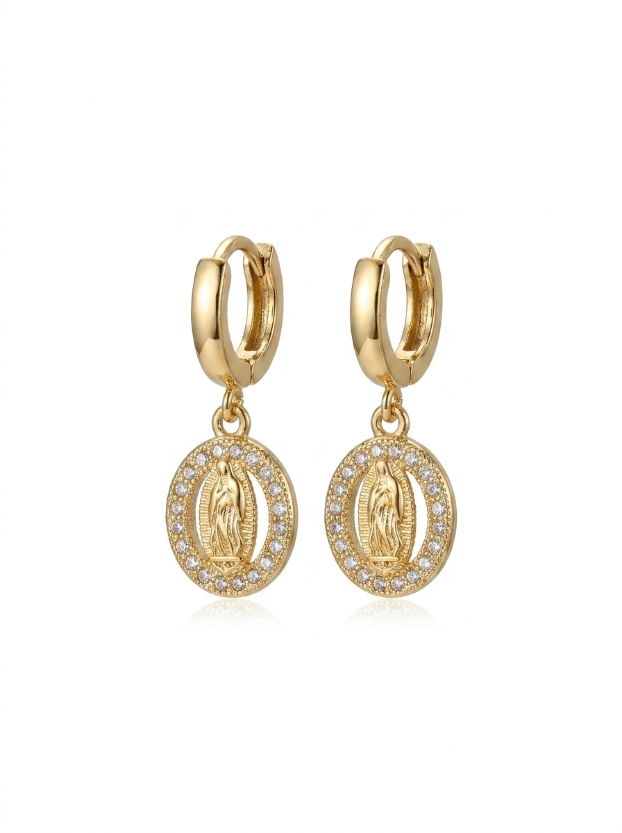 Virgin Mary Drop Earrings