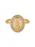 Oval Virgin Mary Open Ring