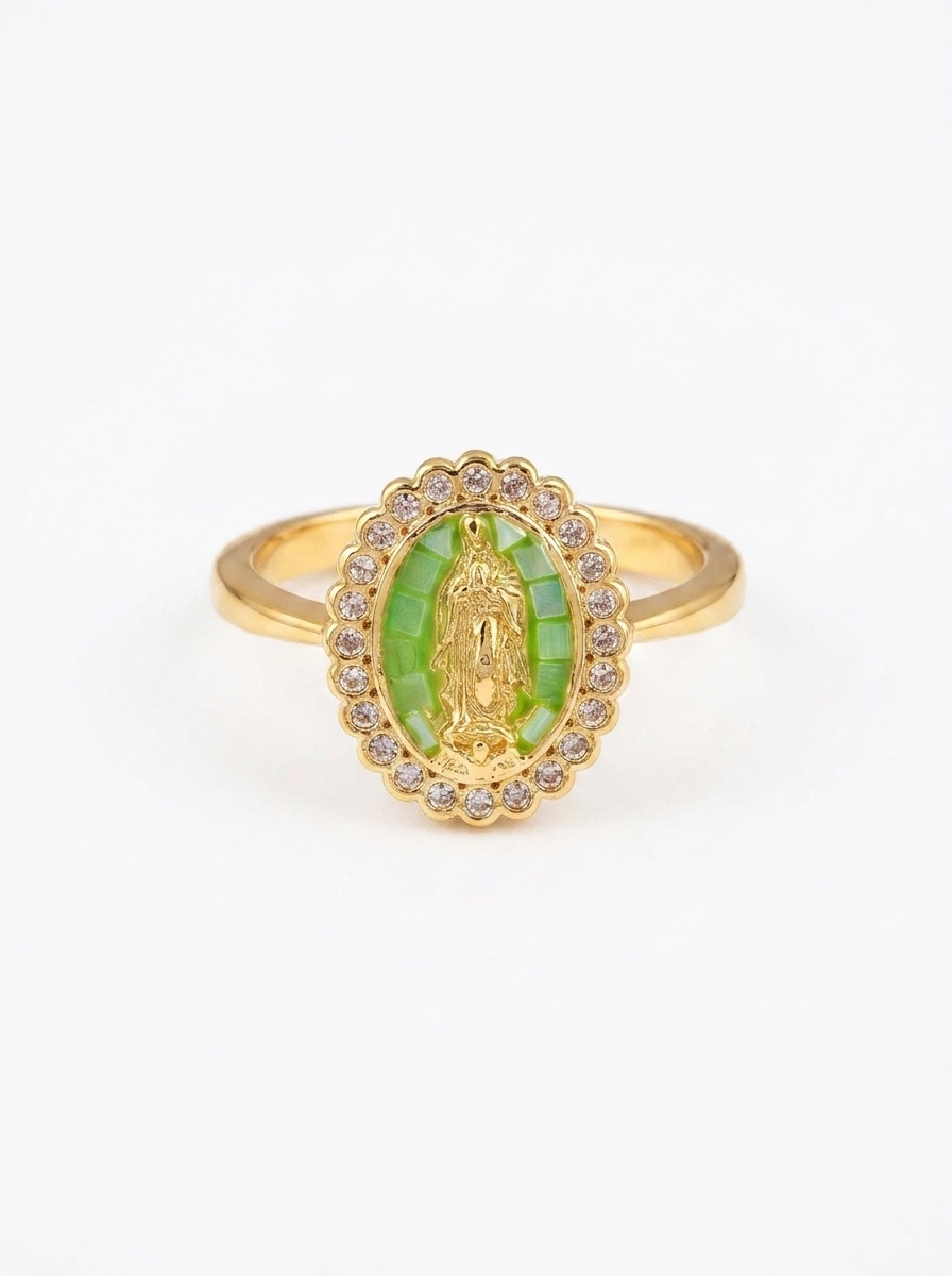 Oval Virgin Mary Open Ring