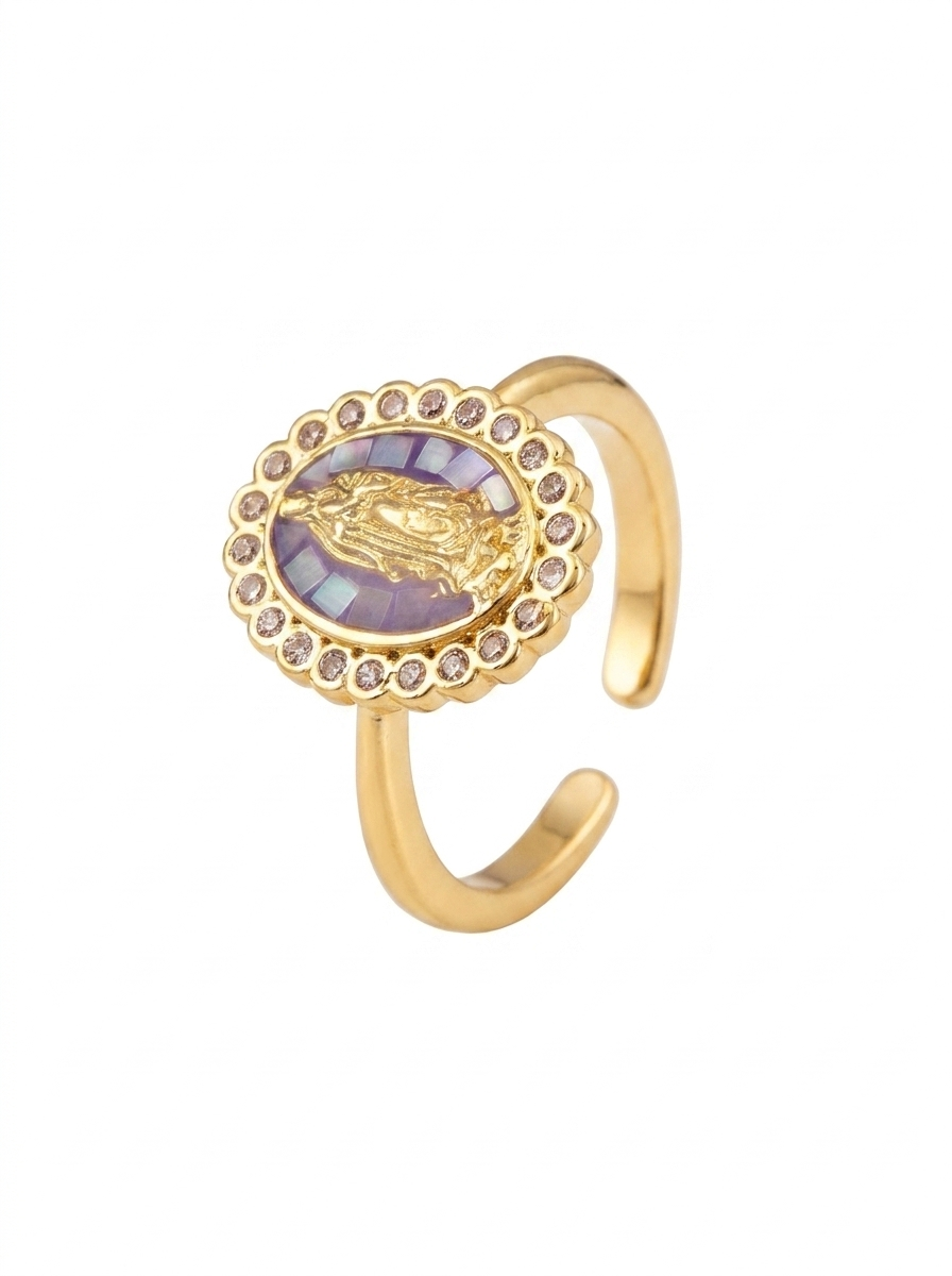 Oval Virgin Mary Open Ring