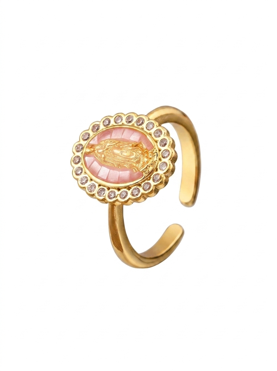 Oval Virgin Mary Open Ring