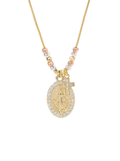 Virgin Mary Pendant Cross Necklace
