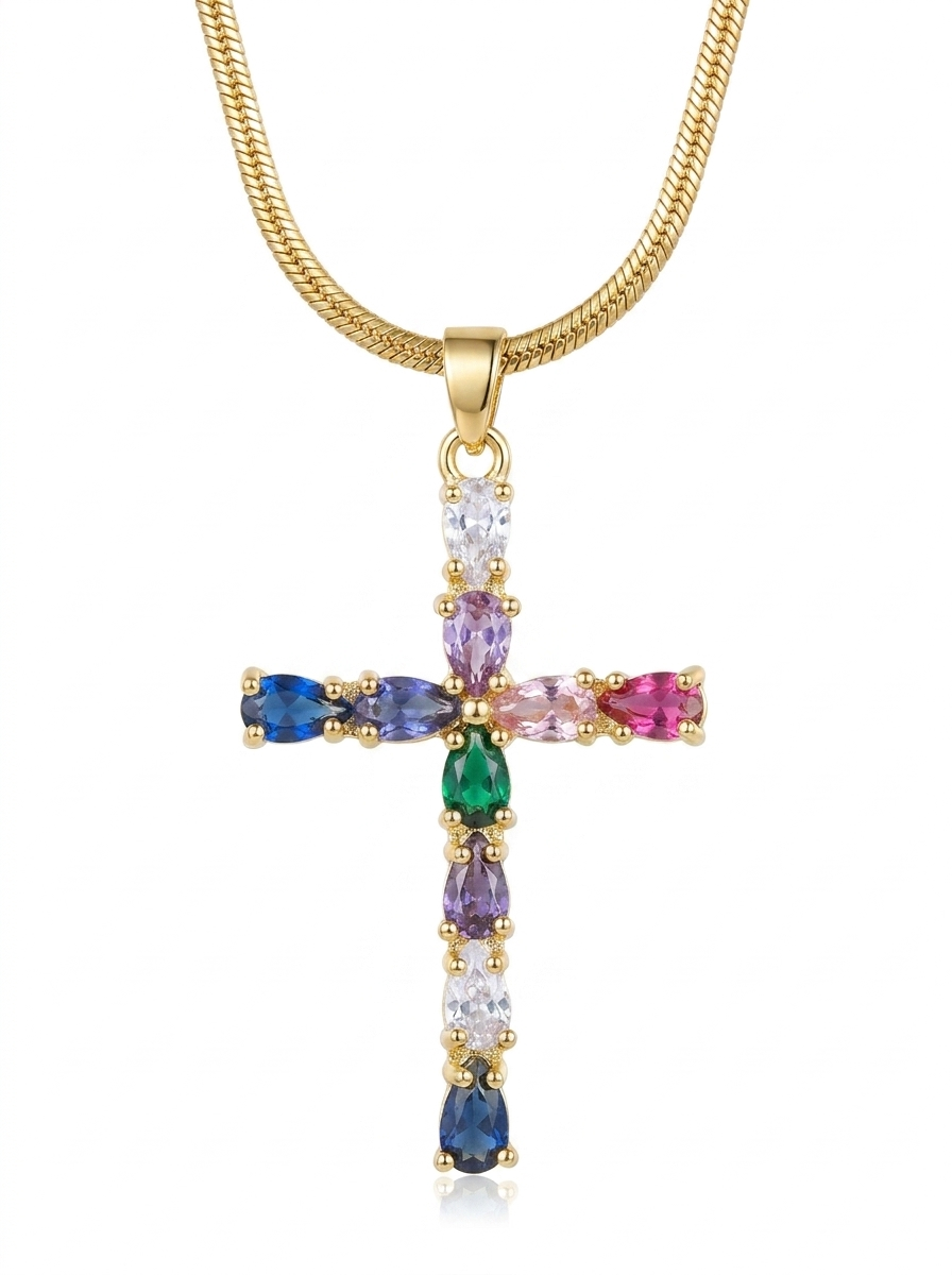 Crystal Cross Pendant Necklace