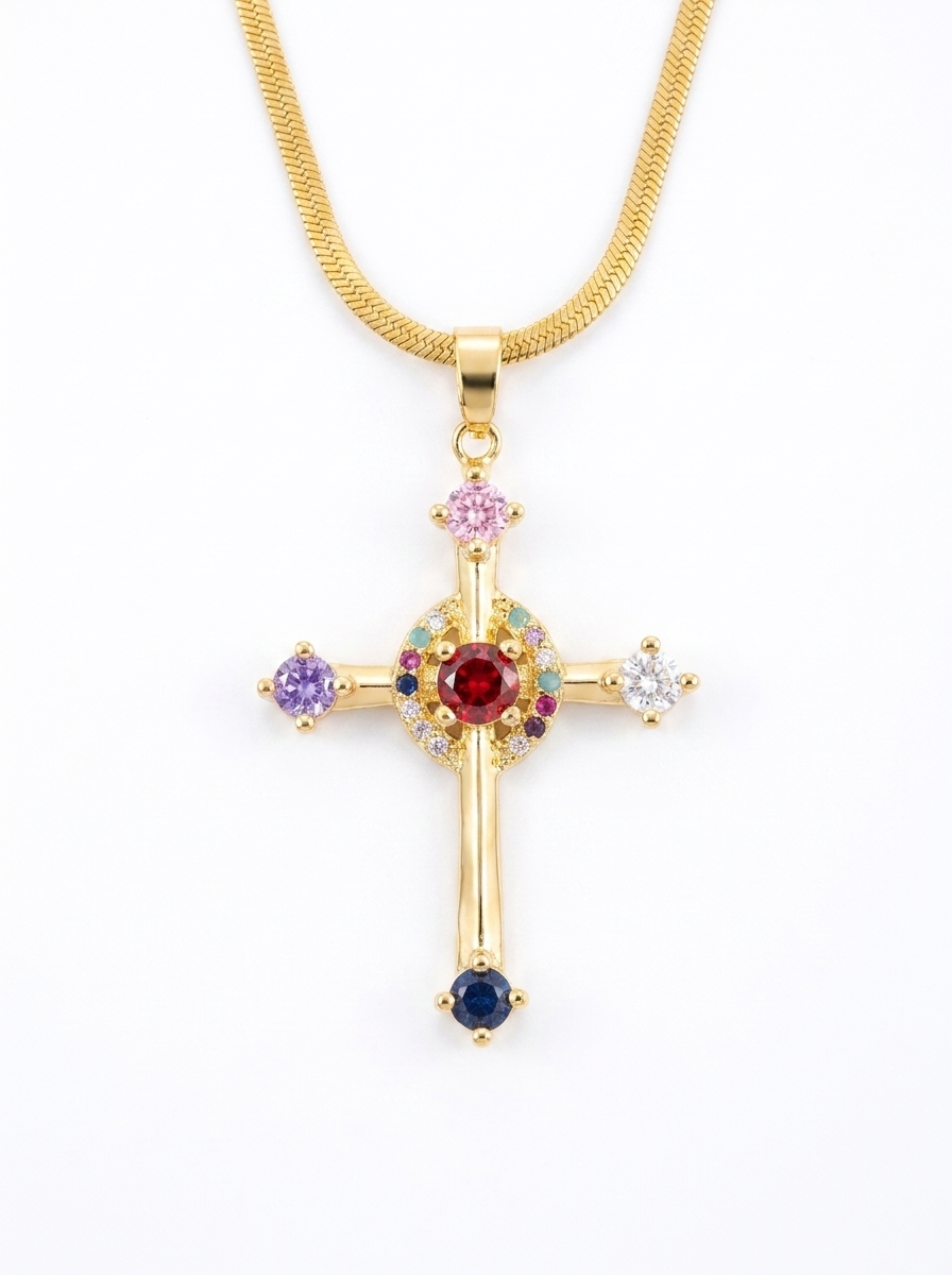 Crystal Cross Pendant Necklace