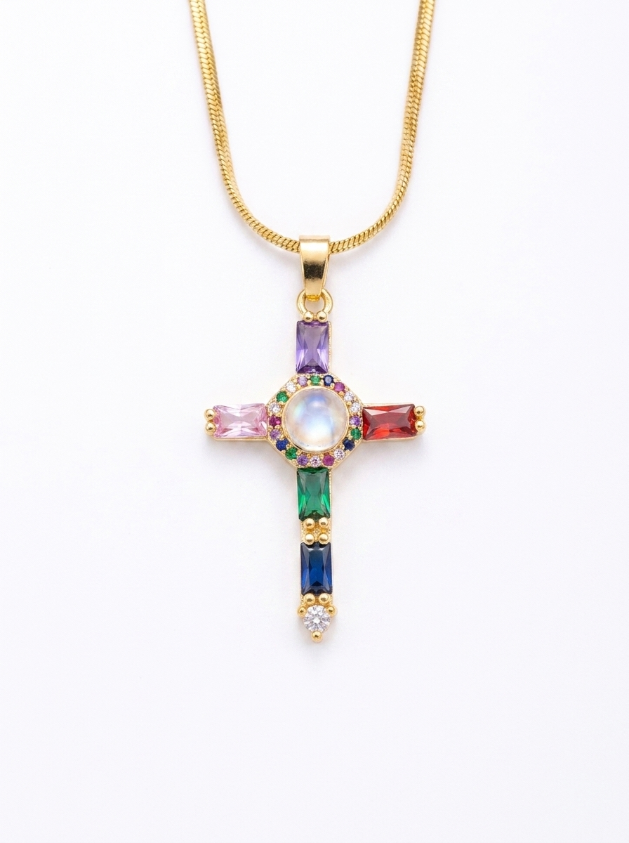 Crystal Cross Pendant Necklace