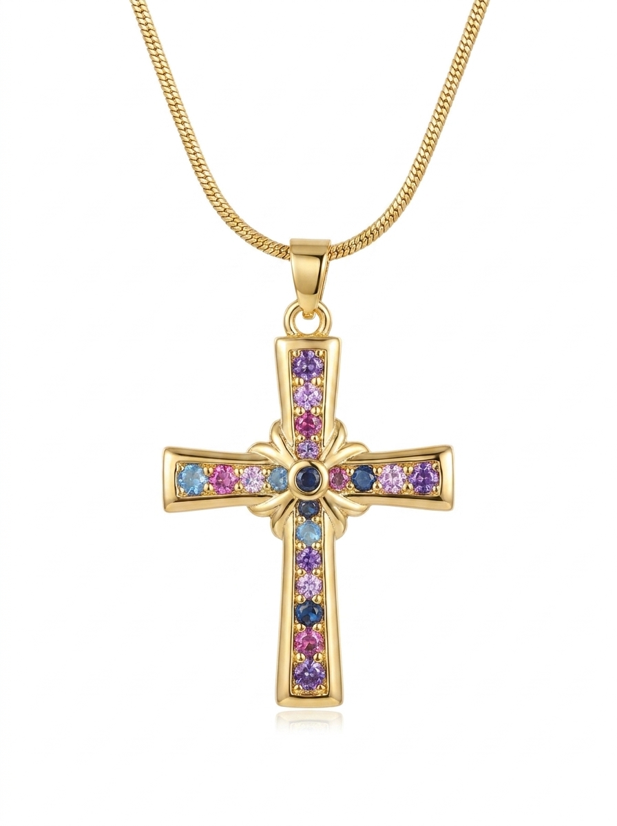Crystal Cross Pendant Necklace