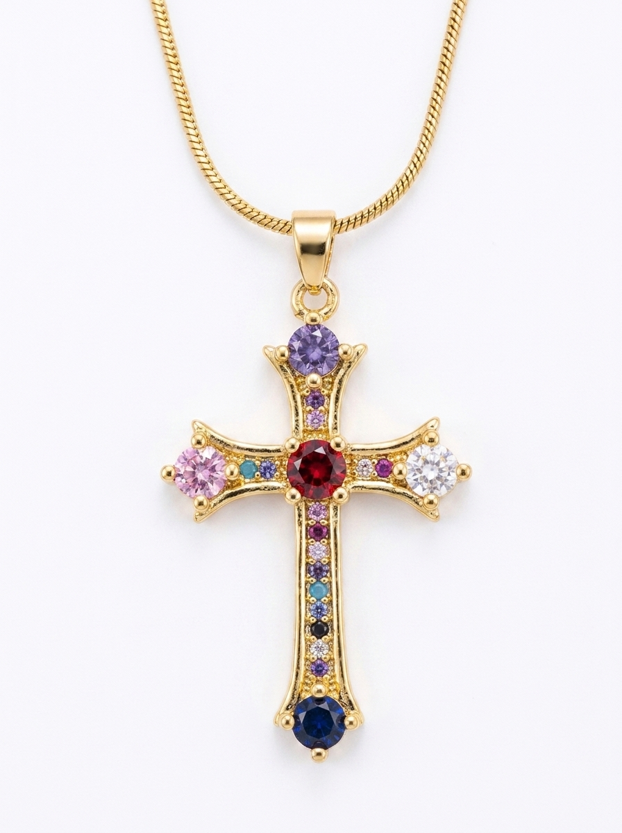 Crystal Cross Pendant Necklace