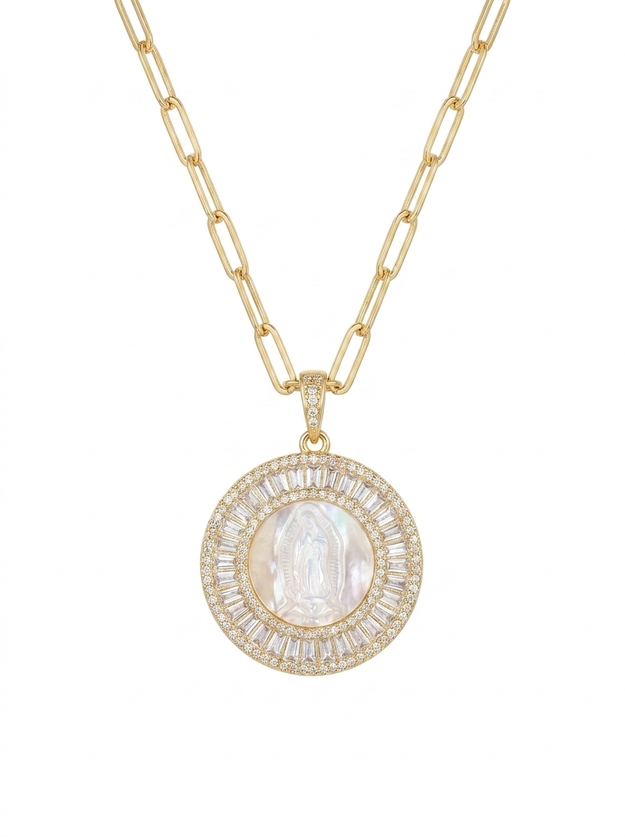Virgin Mary Shell Necklace