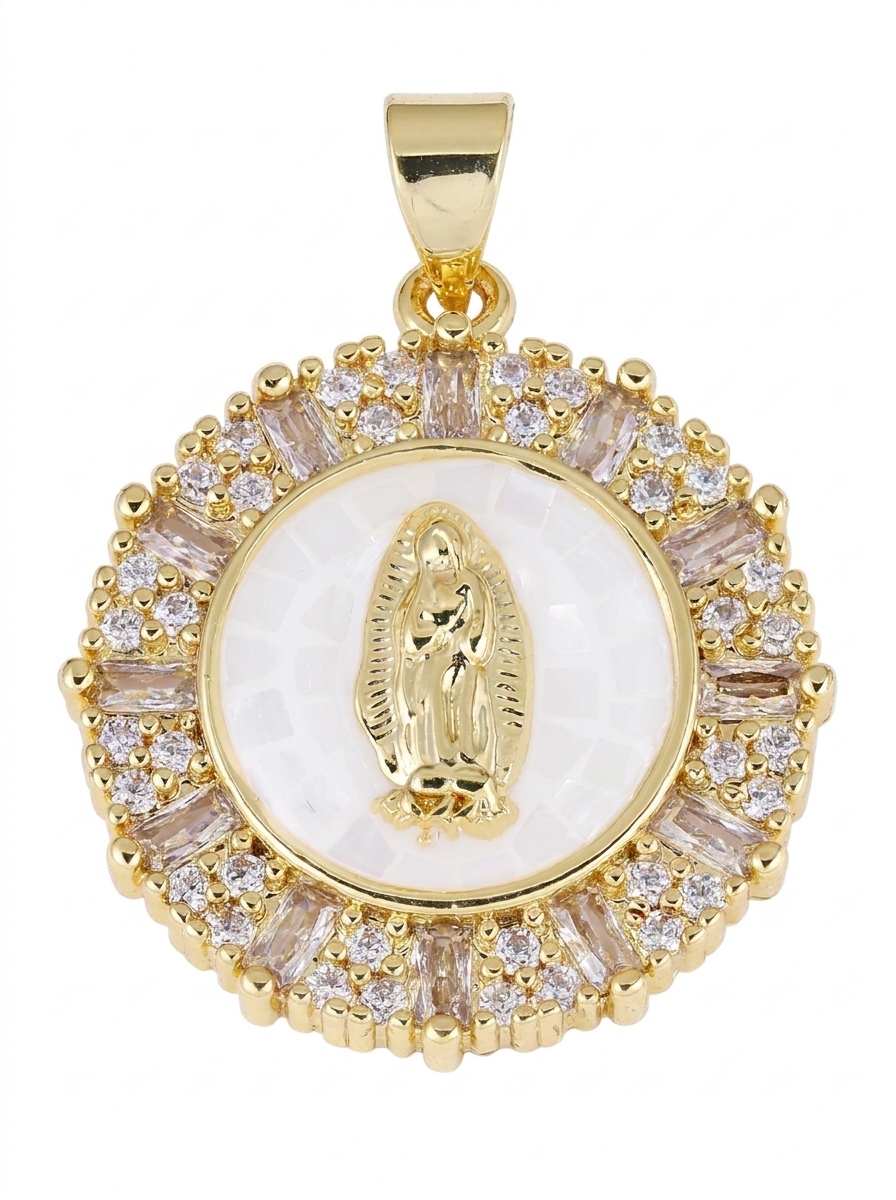 Mother Mary Pearl Charm