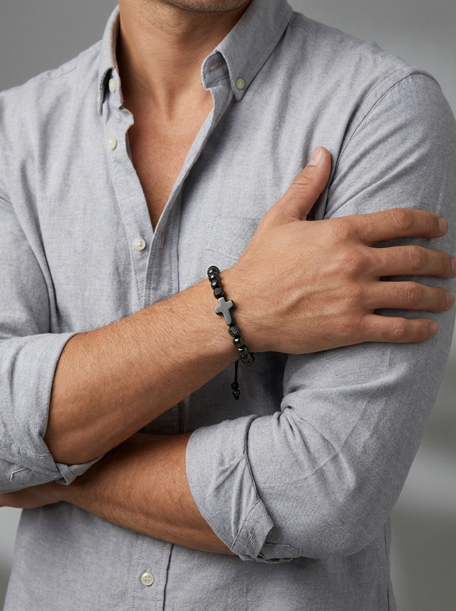 Cross Beaded Bracelet