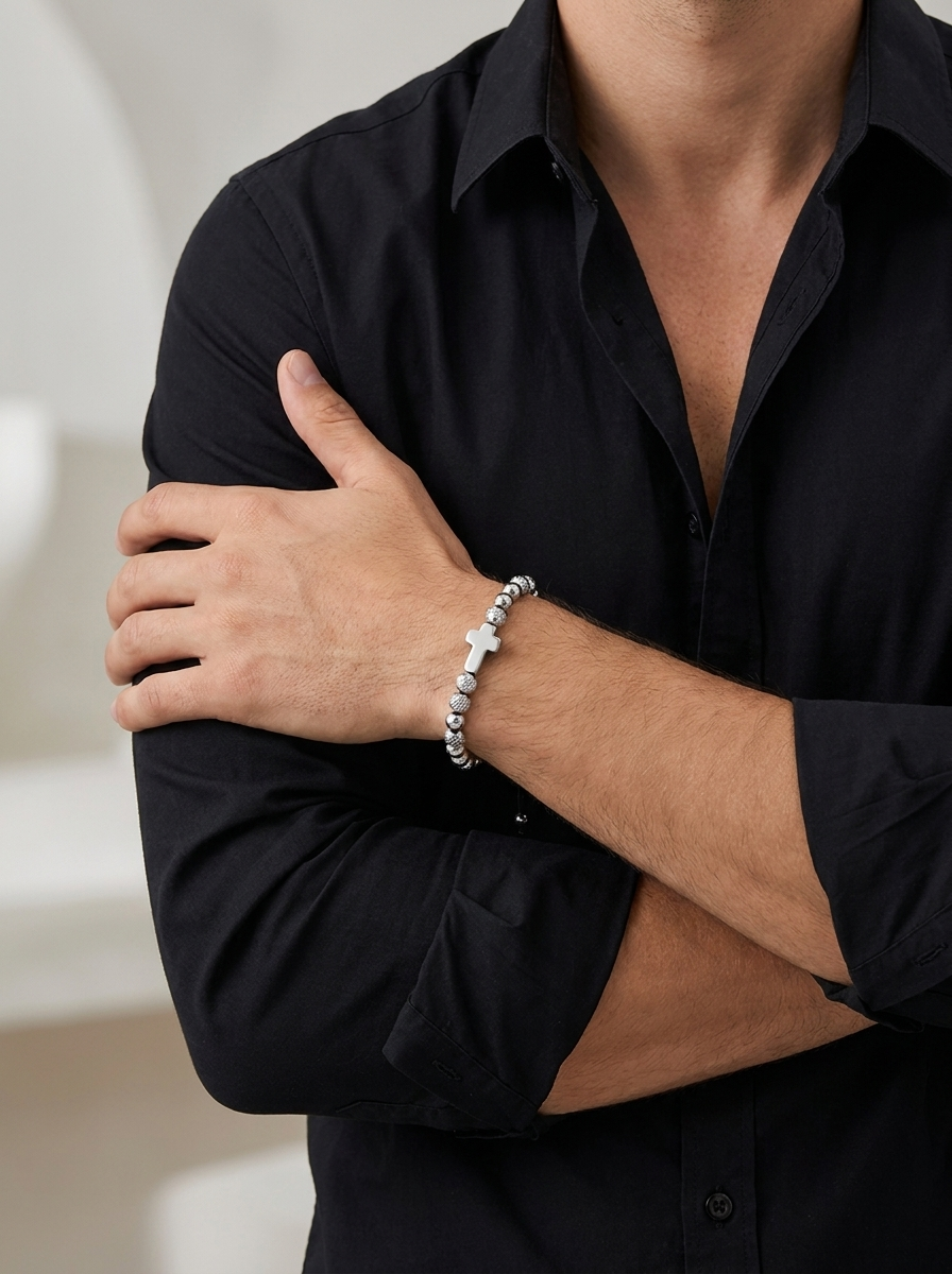 Cross Beaded Bracelet