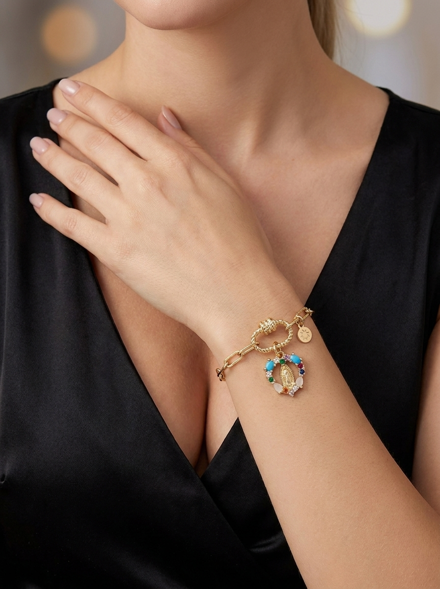 Virgin Mary Crystal Bracelet