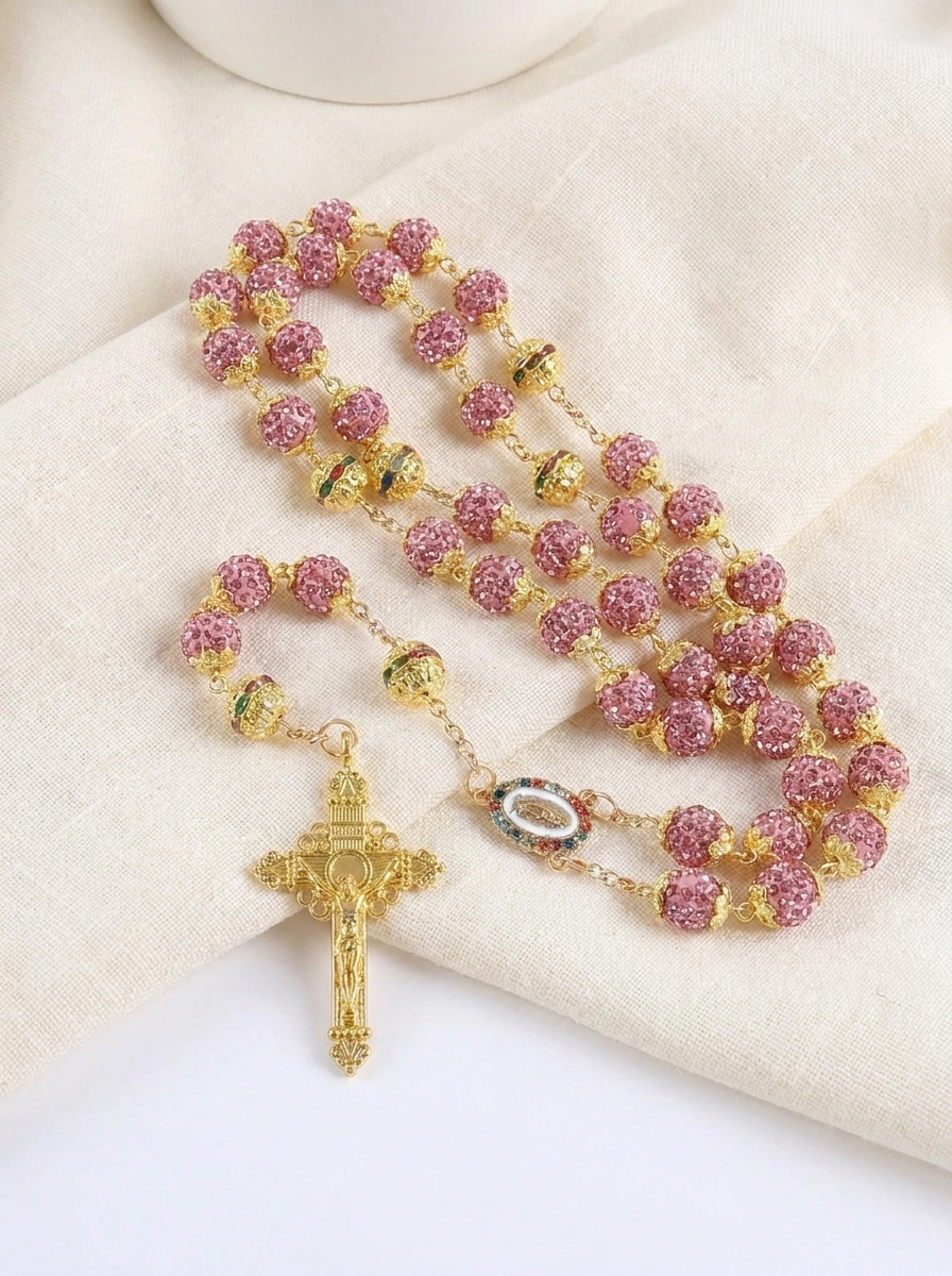 Crystal Rosary Necklace