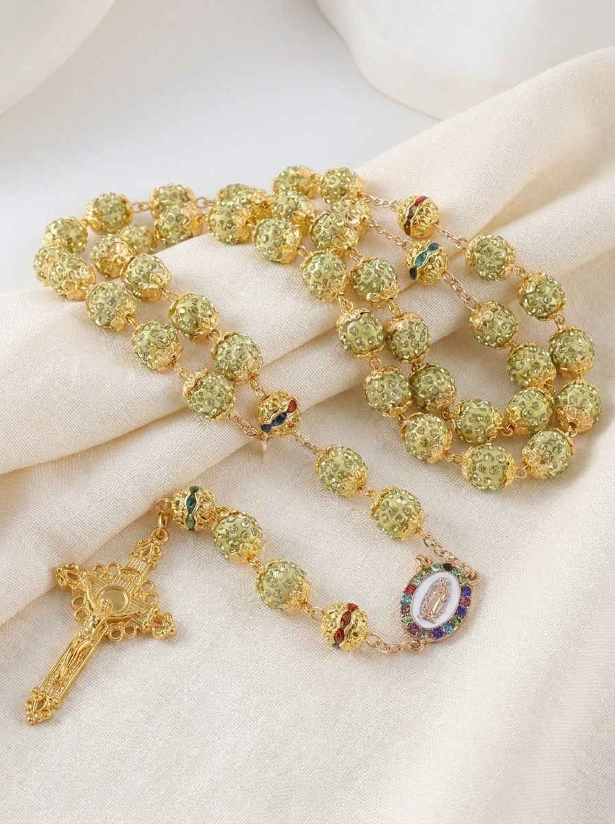 Crystal Rosary Necklace