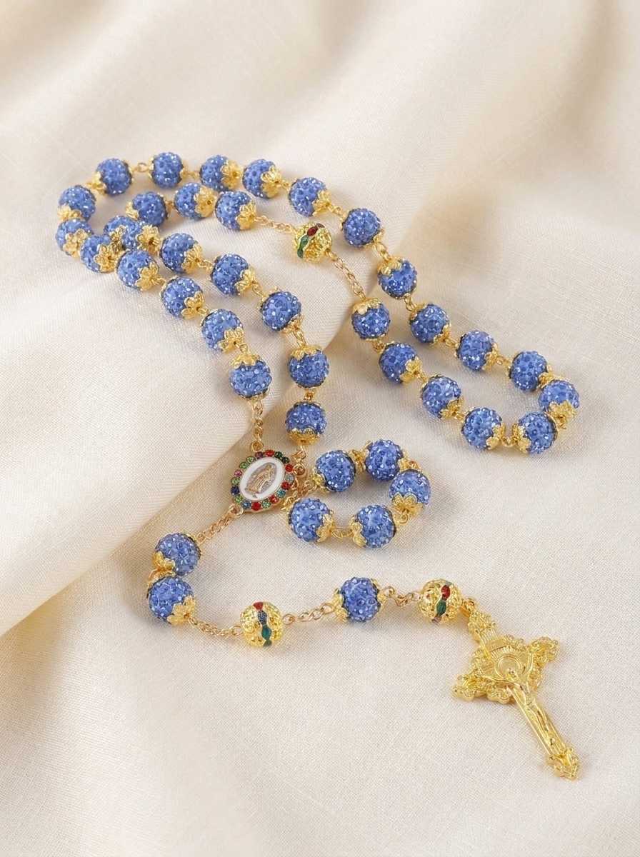 Crystal Rosary Necklace