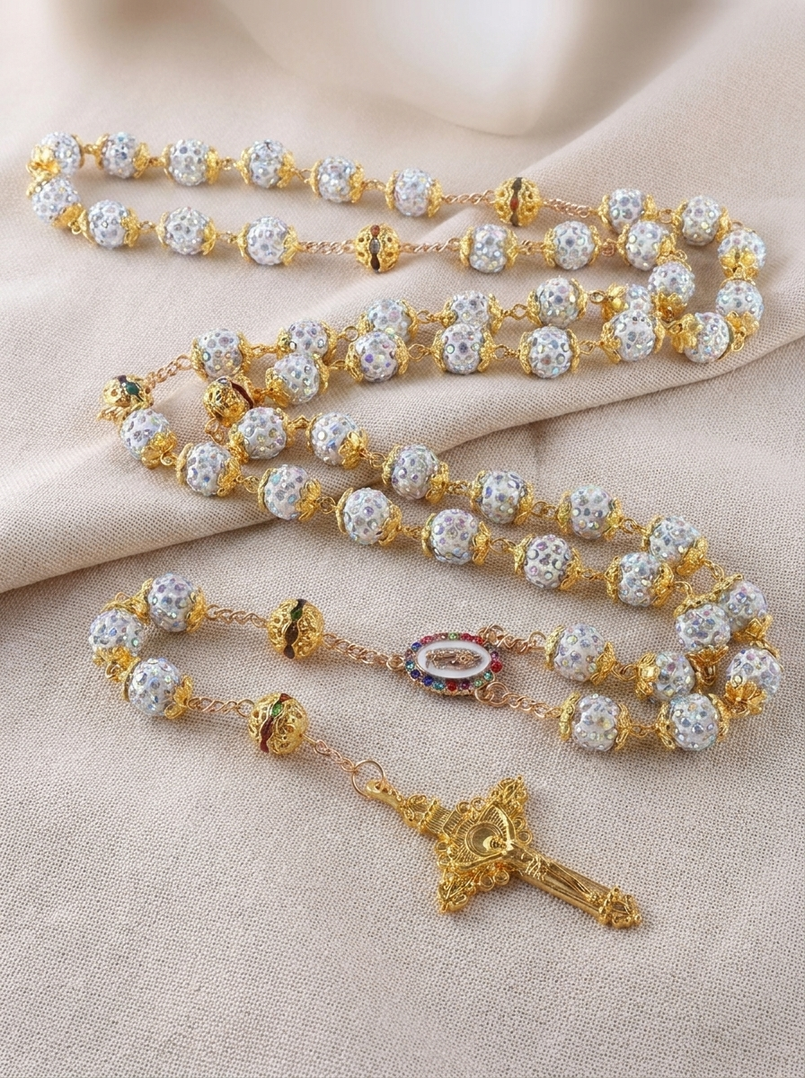 Crystal Rosary Necklace