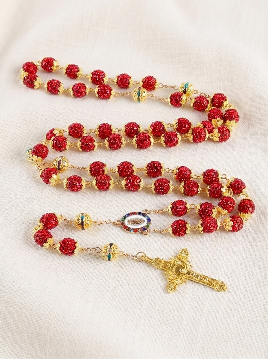 Crystal Rosary Necklace