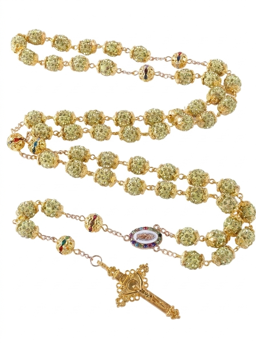 Crystal Rosary Necklace