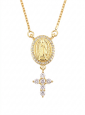 Madonna Cross Pendant Necklace